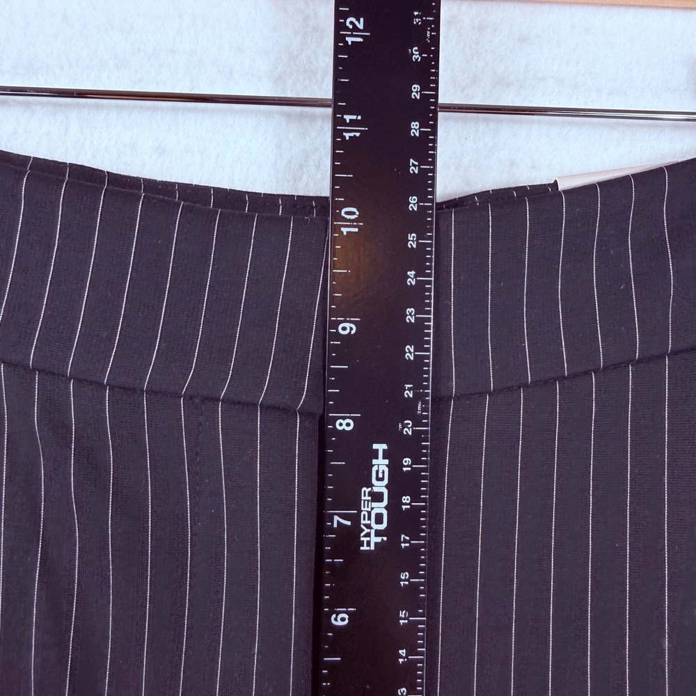 Chico's Pinstripe Trousers Womens 0 4 Black Slim Leg Corporate Stretch Suit NEW - Picture 7 of 9